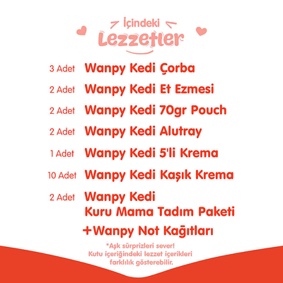 Wanpy Kalp Temalı Kutu Seti Kedi_1 Kutu - Thumbnail