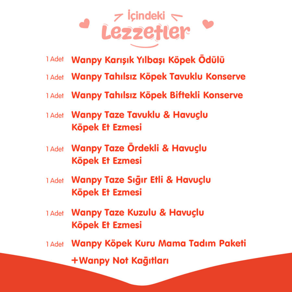 Wanpy Kalp Temalı Kutu Seti Köpek_6'lı Koli