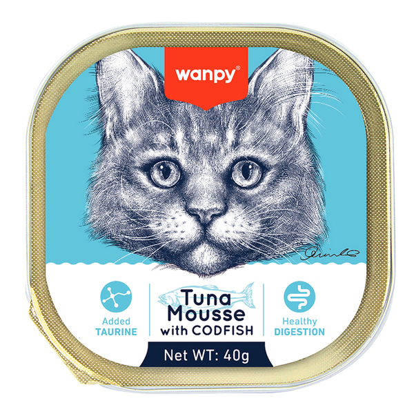 Wanpy Kedi 40g 6'lı Ton & Morina Balıklı Alutray Yaş Mama Wanpy Kedi 40g 6'lı Ton & Morina Balıklı Alutray Yaş Mama