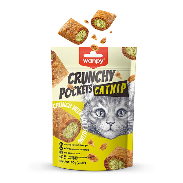 Wanpy Kedi Crunch Ödül Catnipli & Tavuklu 60g - 10'lu