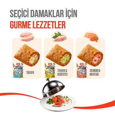 Wanpy Kedi Crunch Ödül Somon & Havyar 60g - 10'lu - Thumbnail