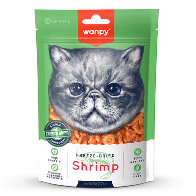 Wanpy - Wanpy Kedi Dondurularak Kurutulmuş Karides 20g Wanpy - Wanpy Kedi Dondurularak Kurutulmuş Karides 20g