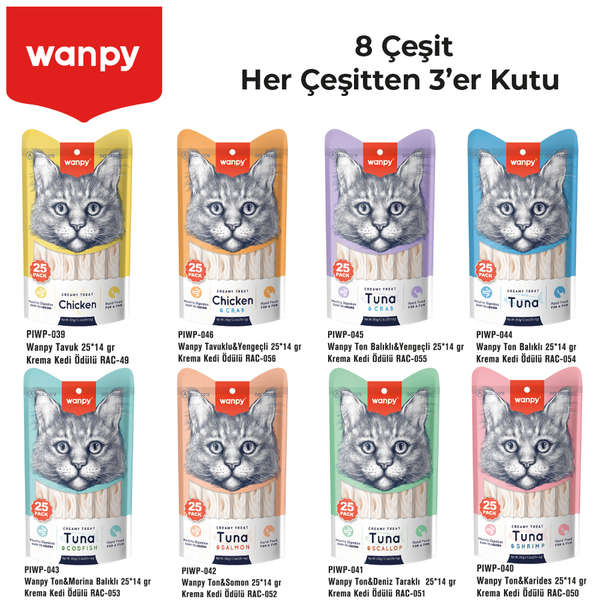 Wanpy Kedi Krema 25'li Set - Ekim Wanpy Kedi Krema 25'li Set - Ekim