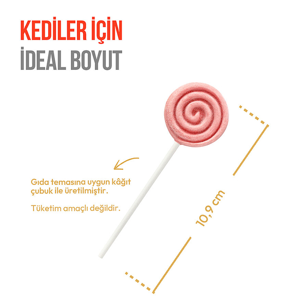 Wanpy Kediler İçin Dondurularak Kurutulmuş Lolipop - Kızılcık - 1.4 g*10'lu