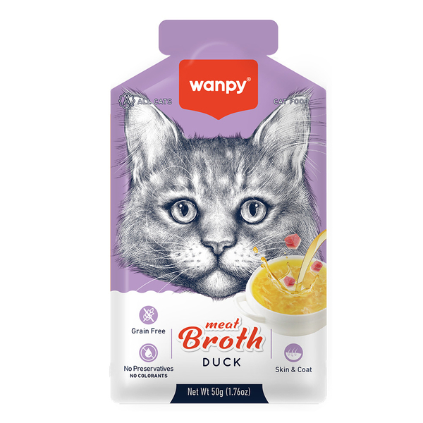 Wanpy Kediler için Ördek Eti Çorbası 50g x12 Adet Wanpy Kediler için Ördek Eti Çorbası 50g x12 Adet