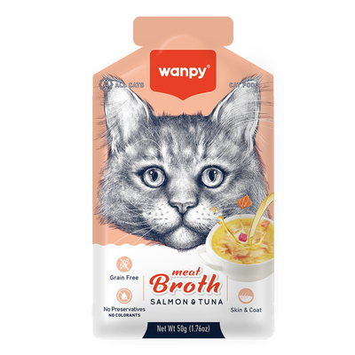 Wanpy - Wanpy Kediler için Somon & Ton Balığı Eti Çorbası 50gx12 Adet Wanpy - Wanpy Kediler için Somon & Ton Balığı Eti Çorbası 50gx12 Adet