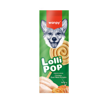 Wanpy - Wanpy Köpekler İçin Dondurularak Kurutulmuş Lolipop - Balkabaklı - 6 g*10'lu