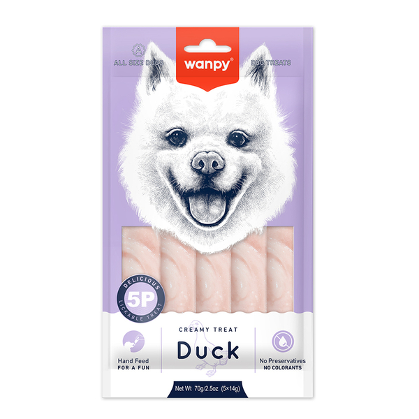 Wanpy Ördekli 12'li Krema Köpek Ödülü 5x14g RA-70 Wanpy Ördekli 12'li Krema Köpek Ödülü 5x14g RA-70