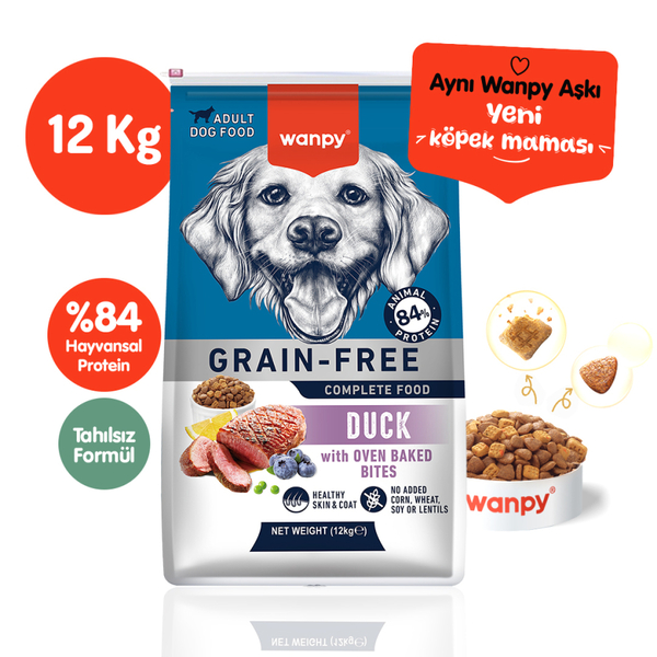 Wanpy Tahılsız Ördekli Yetişkin Köpek Maması 12 kg