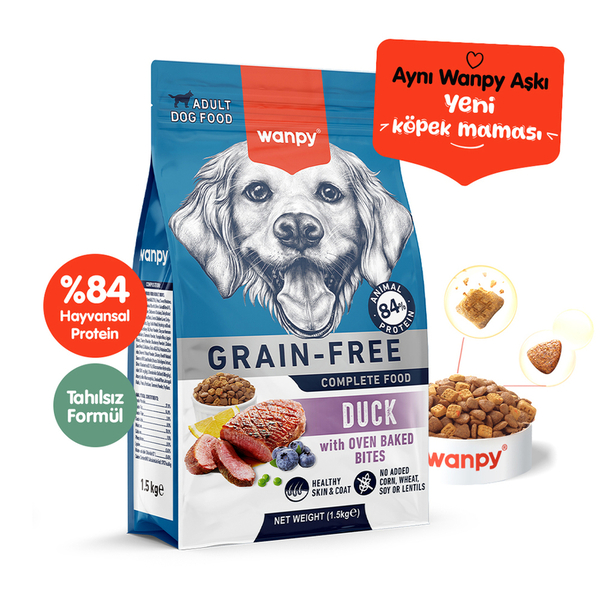 Wanpy Tahılsız Ördekli Yetişkin Köpek Maması 1,5 kg Wanpy Tahılsız Ördekli Yetişkin Köpek Maması 1,5 kg