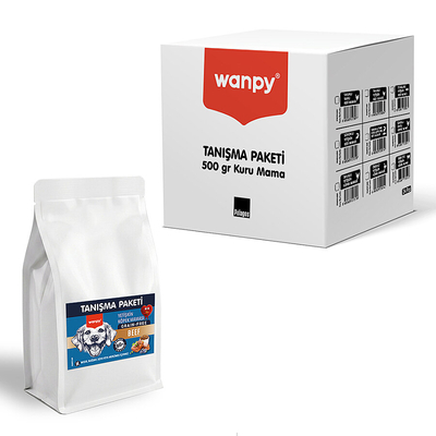 Wanpy - Wanpy Tahılsız Sığır Etli Yetişkin Köpek Maması 500 gr - 24 Adet