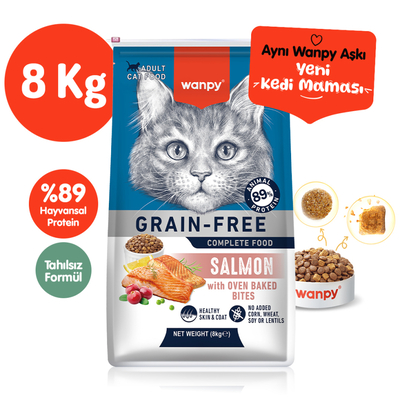 Wanpy - Wanpy Tahılsız Somonlu Yetişkin Kedi Maması 8 kg