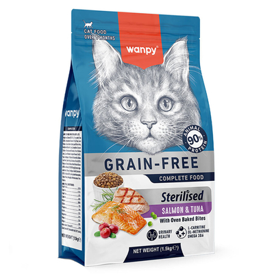 Wanpy - Wanpy Tahılsız Somon&Tuna Kısırlaştırılmış Kedi Maması 1,5 kg Wanpy - Wanpy Tahılsız Somon&Tuna Kısırlaştırılmış Kedi Maması 1,5 kg