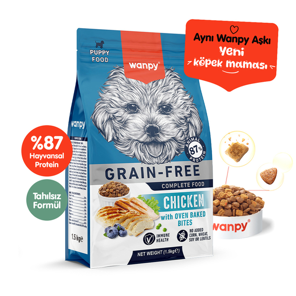 Wanpy Tahılsız Tavuklu Yavru Köpek Maması 1,5 kg Wanpy Tahılsız Tavuklu Yavru Köpek Maması 1,5 kg