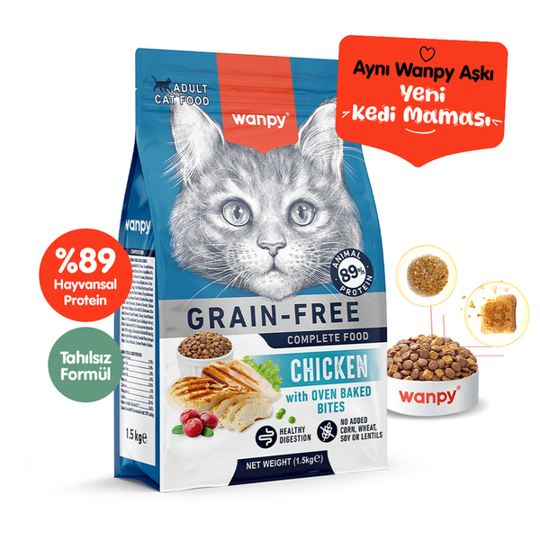 Wanpy Tahılsız Tavuklu Yetişkin Kedi Maması 1,5 kg Wanpy Tahılsız Tavuklu Yetişkin Kedi Maması 1,5 kg
