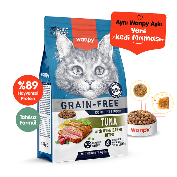 Wanpy Tahılsız Ton Balıklı Yetişkin Kedi Maması 1,5 kg Wanpy Tahılsız Ton Balıklı Yetişkin Kedi Maması 1,5 kg