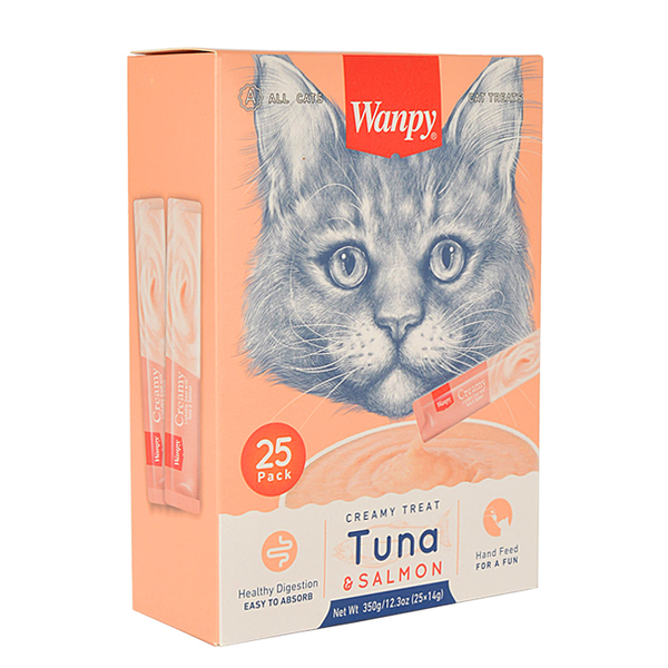 Wanpy Ton&Somon Krema Kedi Ödülü 25x14 gr RA-052-1 Wanpy Ton&Somon Krema Kedi Ödülü 25x14 gr RA-052-1