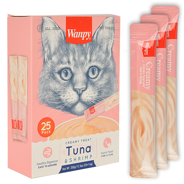 Wanpy Ton&Karides Krema Kedi Ödül 25x14gr RA-050-1 Wanpy Ton&Karides Krema Kedi Ödül 25x14gr RA-050-1