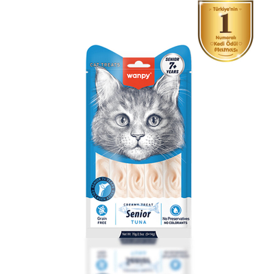 Wanpy - Wanpy Ton Balıklı 12’li – 7+ Yaş Kedi Krema Ödülü 5×14 g
